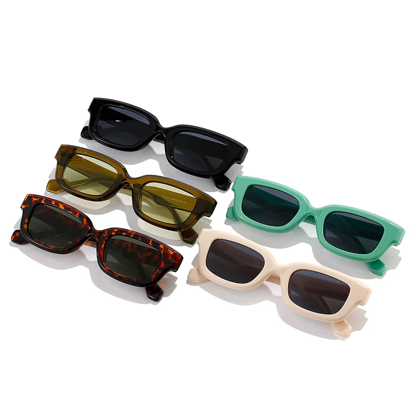 SO & EI rétro petit rectangle lunettes de soleil femmes bonbons couleurs nuances UV400 carré hommes lunettes de soleil