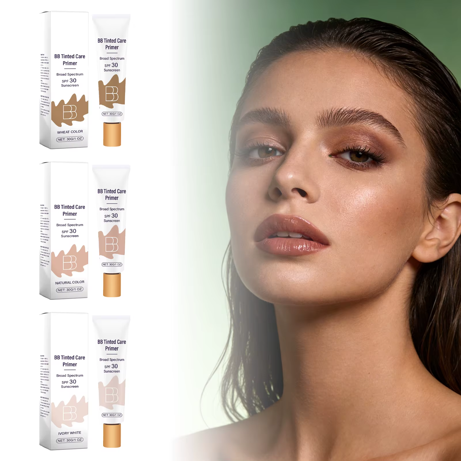 Crème BB Solaire Anti-Brûlures Apaisante Rougeurs Équilibrante Anti-Sébum Dissimule les Imperfections du Visage Renforce la Barrière Cutanée Correcteur Portable