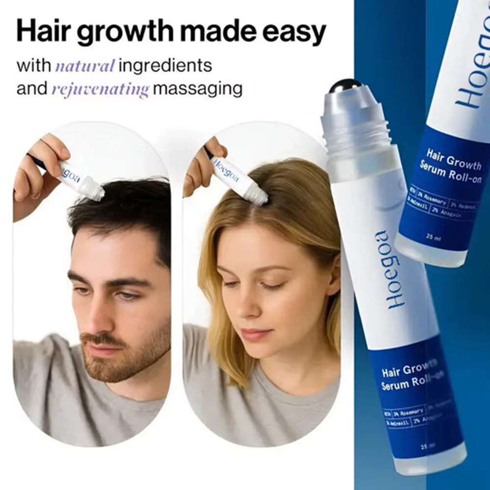 Sérum capillaire roll-on à la rosemaine pour la croissance des cheveux, anti-chute, traitement du cuir chevelu, nourrissant, fortifiant les racines des cheveux, augmente la densité des cheveux