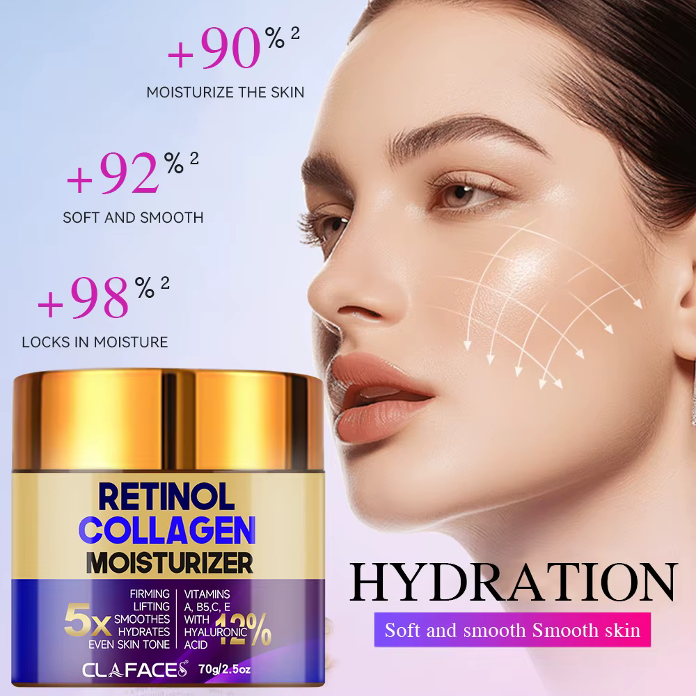 CLAFACES Rétinol crème hydratante pour le visage répare la peau endommagée nourrir en profondeur