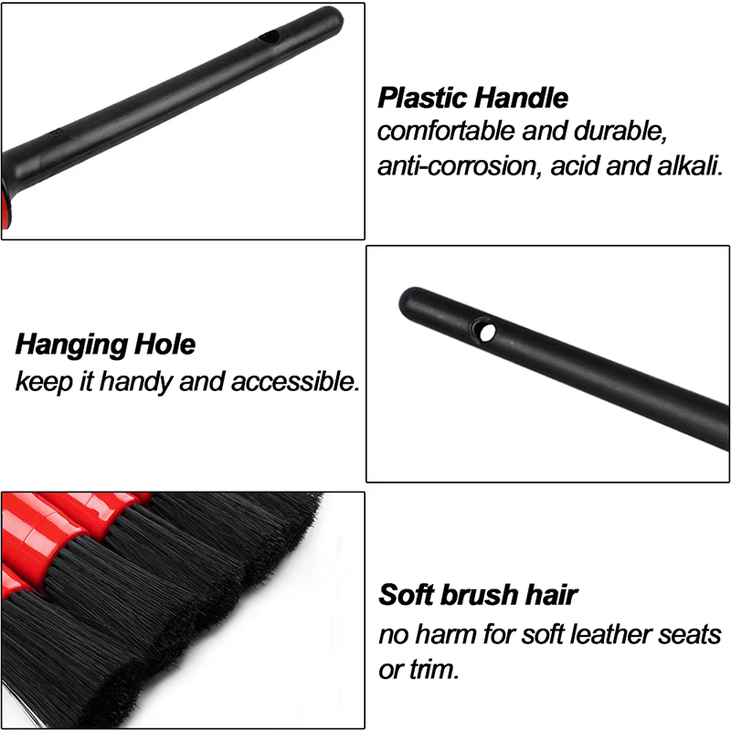 Kit de nettoyage de voiture SEAMETAL : Brosse de detailing, serviette de lavage, gant de lavage, éponges, outils d'entretien automobile, accessoires de lavage intérieur et extérieur