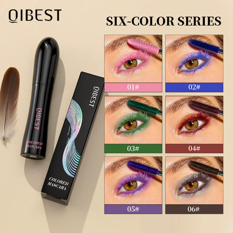 6 Mascara colorés imperméable, longue durée, volumineux et allongeants, anti-taches pour les fêtes costumées d'Halloween et le maquillage sur scène