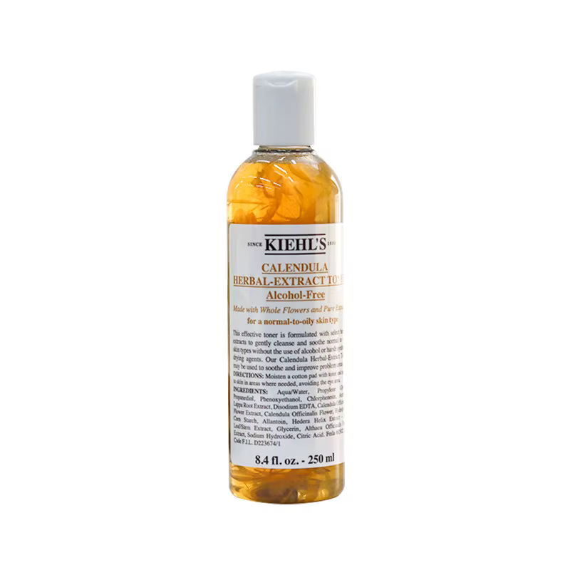 Tonique à l'extrait de calendula Kiehls 250ml 40ml Sans alcool Apaisant Contrôle du sébum Soulagement des rougeurs Minimisation des pores Pour peaux grasses