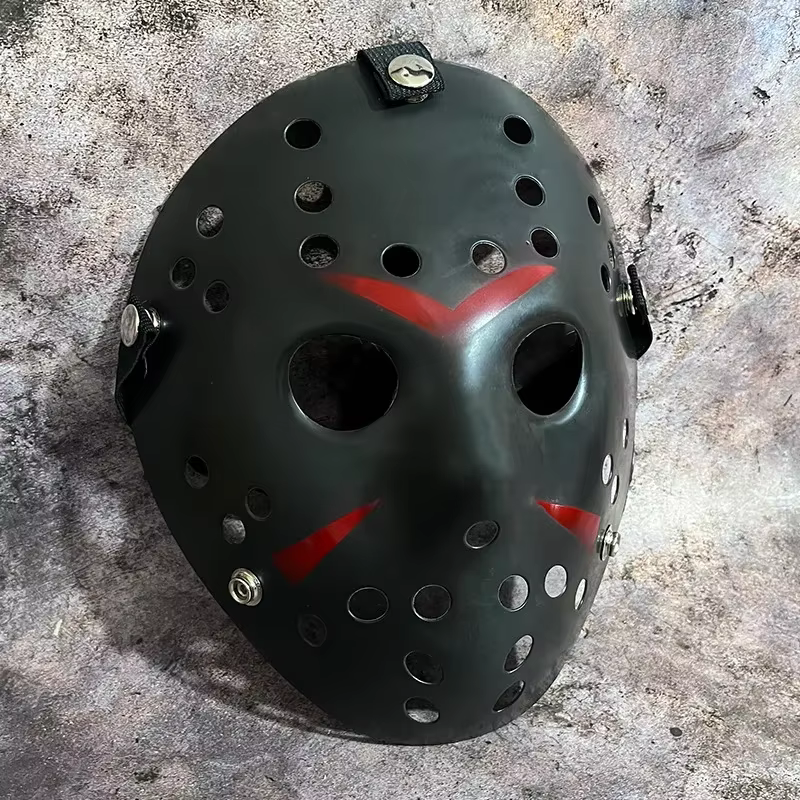 Masque de hockey d'Halloween de 24 cm, masque effrayant Jason Voorhees de la série Friday the 13th, masque de cosplay pour adultes pour fête d'Halloween