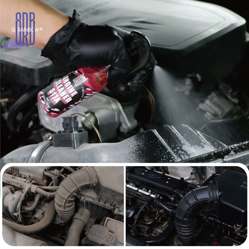 Nettoyeur et dégraissant pour baie de moteur de voiture, produit de nettoyage de décontamination puissant pour le nettoyage de la voiture du compartiment moteur, dissolvant de graisse