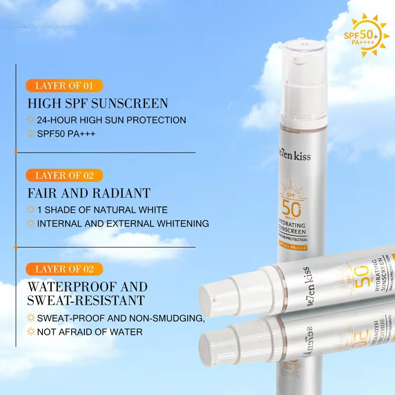 Crème solaire hydratante en trois parties
