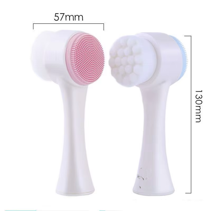 Brosse nettoyante faciale 3D double face en silicone souple
