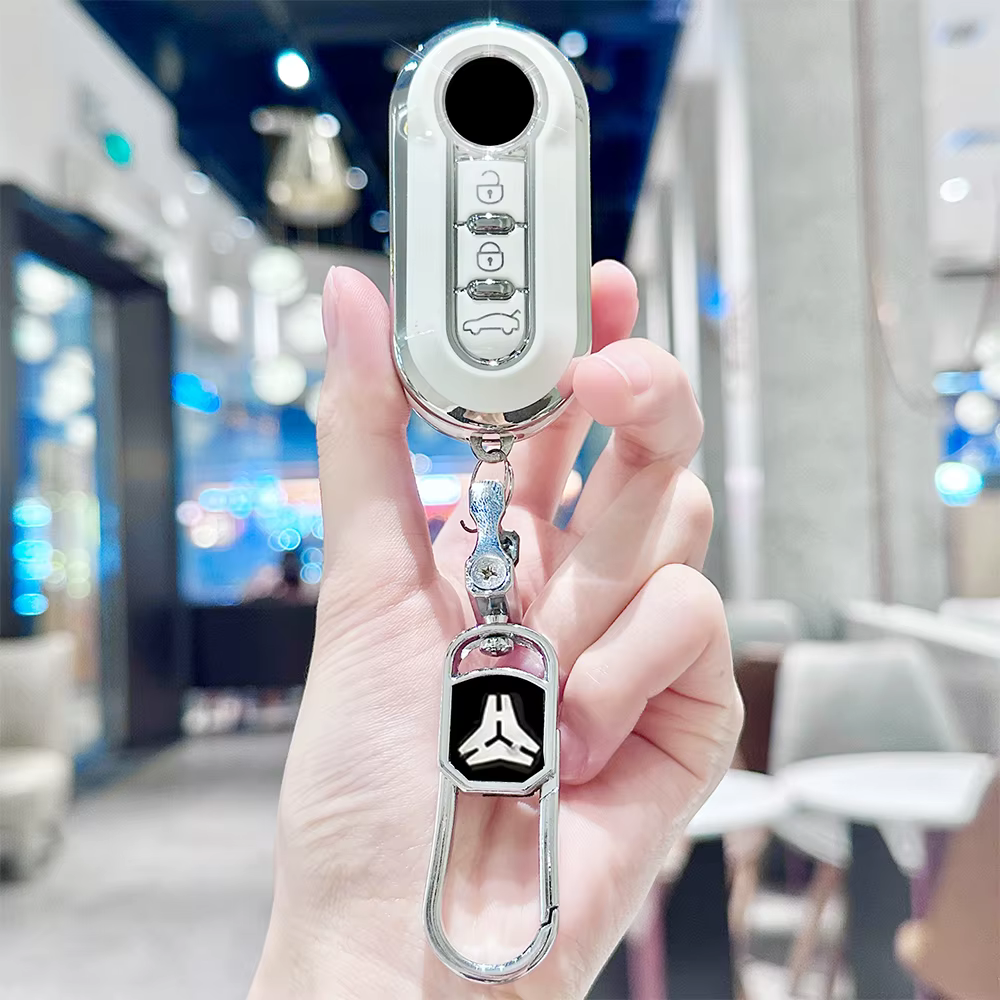 Clé à télécommande pliable à 3 boutons en TPU pour Fiat 500 Panda Punto Bravo Ducato pour Peugeot Boxer Citroën Jumper Accessoires automobiles