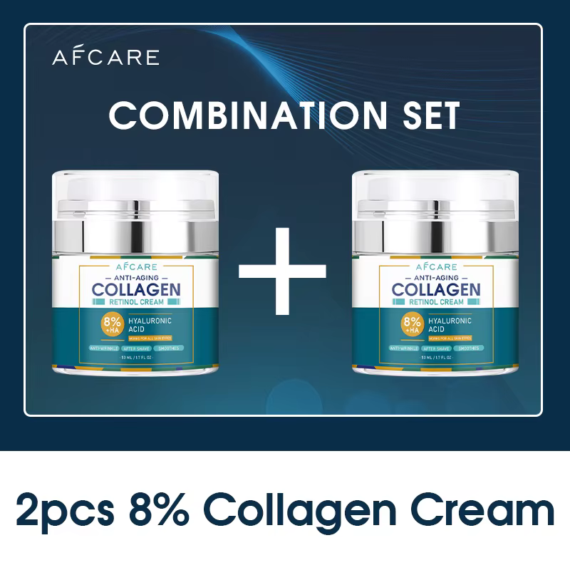 Crème pour le visage au collagène à 8% avec acide hyaluronique de haute qualité
