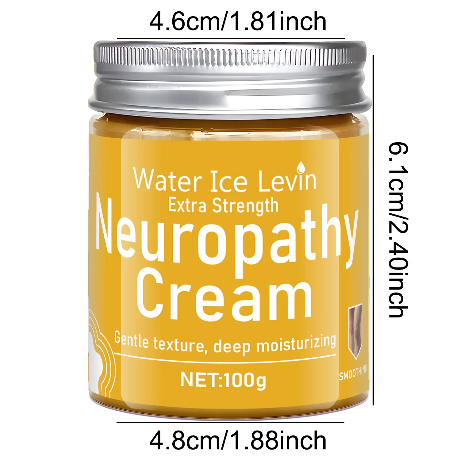 Crème de neuropathie extra résistante Water Ice Levin. Hydratant profond et doux pour les personnes âgées