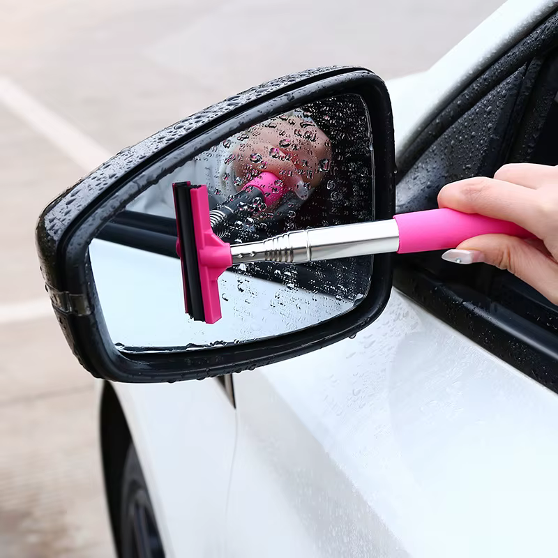 Outil de nettoyage d'essuie-glace de rétroviseur de voiture, nettoyeur de brume de verre automatique, grattoir, accessoires de voiture, poignée, brosse de nettoyage de vitres télescopique