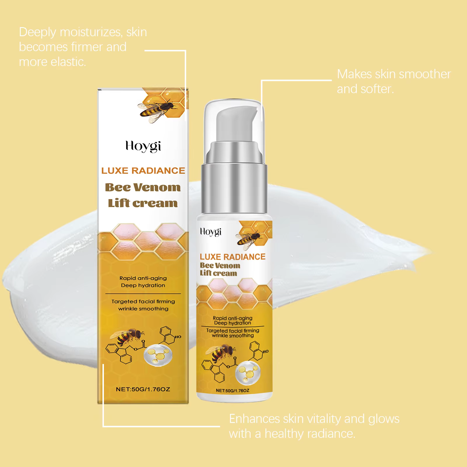 Crème pour le visage au venin d'abeille