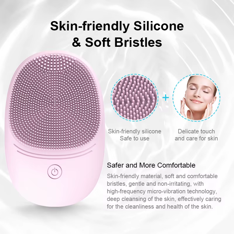 Nettoyant pour le visage électrique en silicone souple
