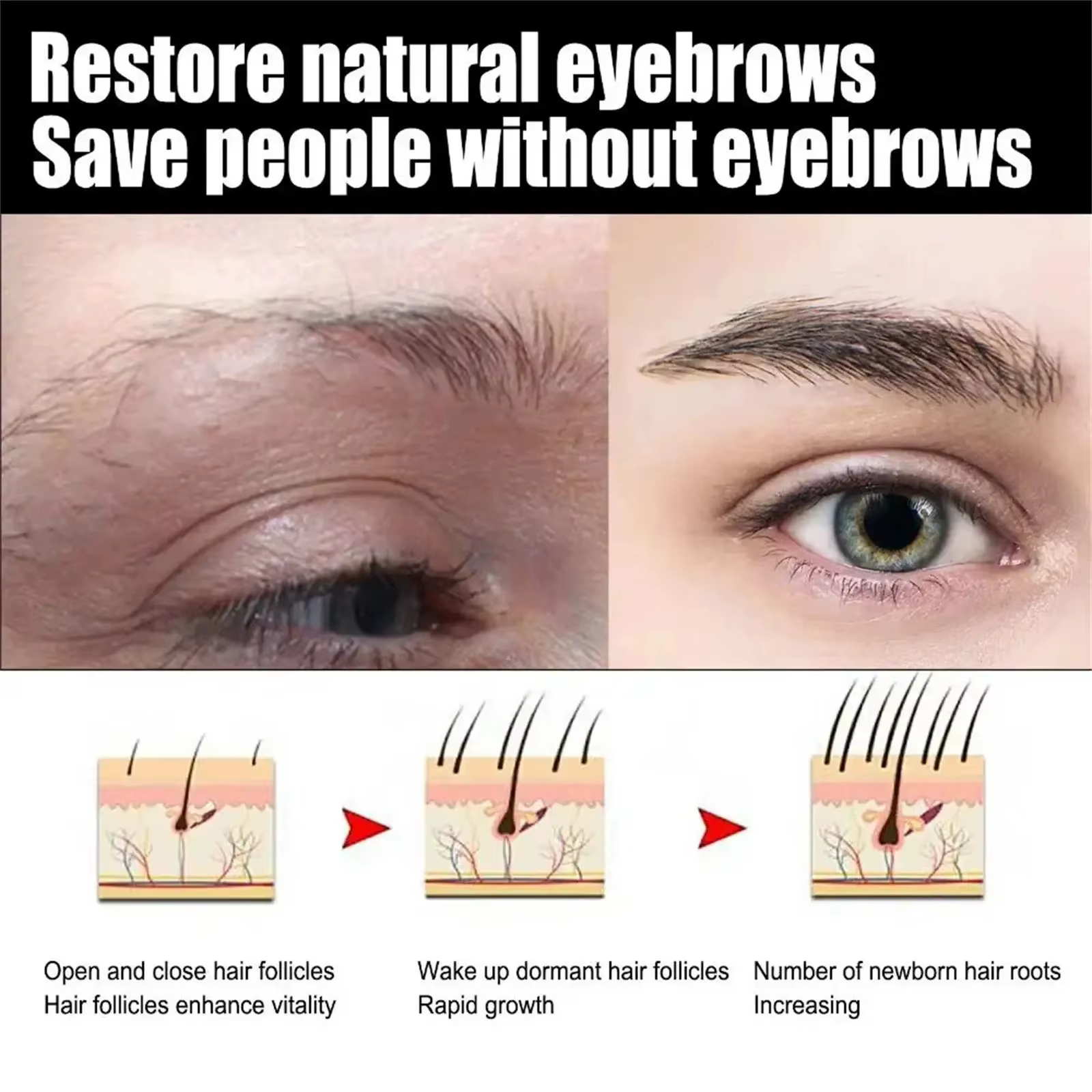 Nouveau Sérum Liquide de Croissance des Sourcils Usma Grass pour des Sourcils Plus Longs, Plus Denses et Plus Épais – Traitement Anti-Chute et Prévention de la Calvitie – Maquillage