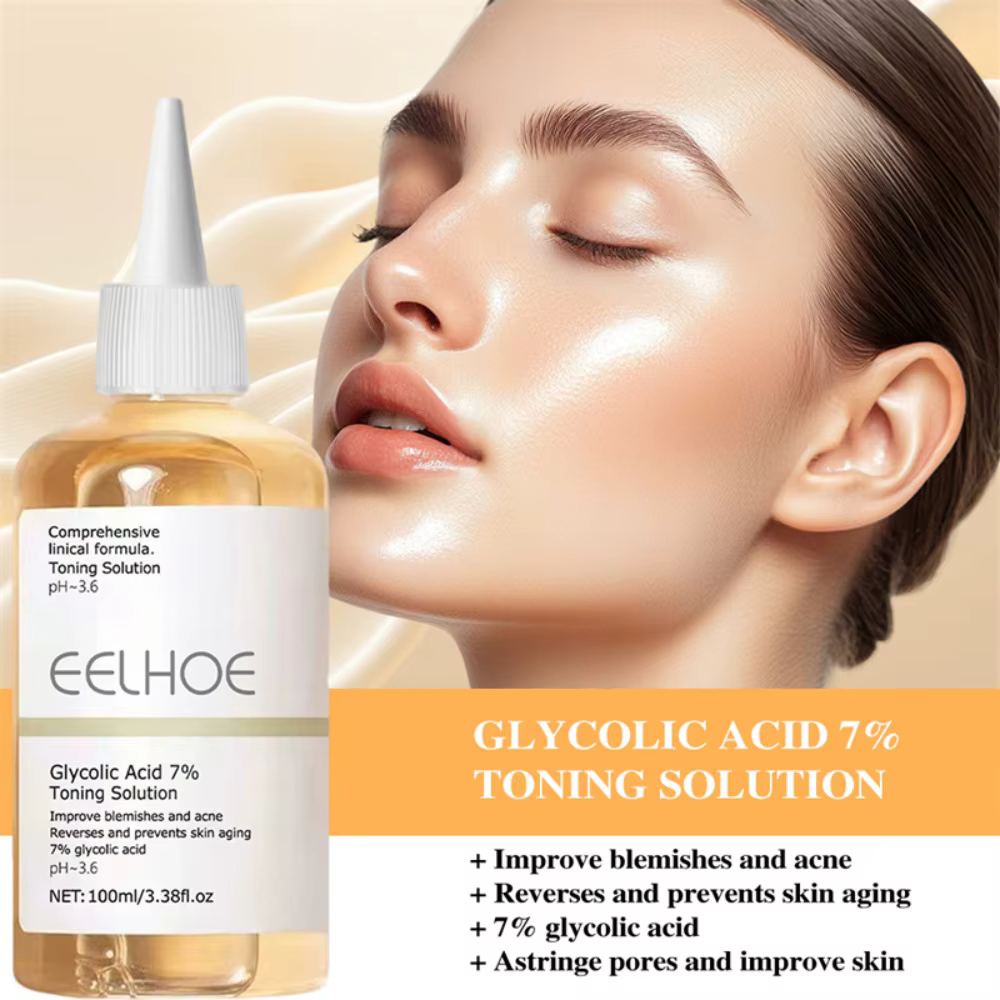Acide glycolique 7% Solution tonifiante dissolvant d'acné soins de la peau raffermissant hydrater