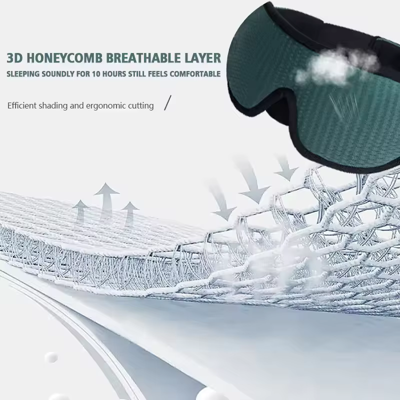 Masque pour les yeux de sommeil Contour 3D adapté aux dormeurs secondaires -100% occultant doux et sans stress -