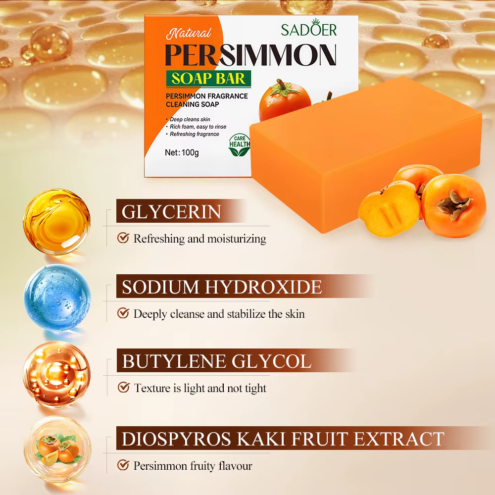 Barre de savon nettoyant kaki avec filet moussant