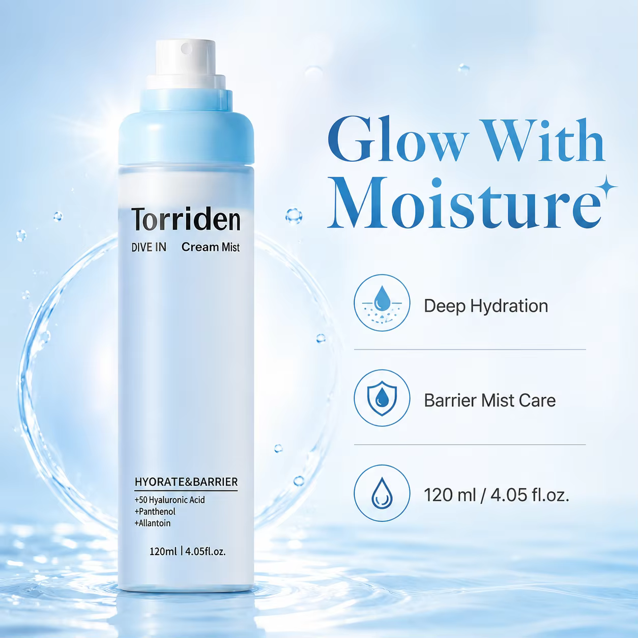 Brume hydratante à l'acide hyaluronique Torriden DIVE IN 120ml
