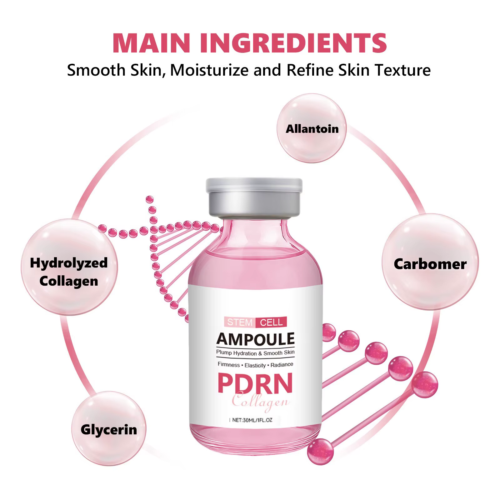 Sérum liftant aux peptides de qualité supérieure | Ampoule raffermissante intensive avec collagène anti-âge et tenseur