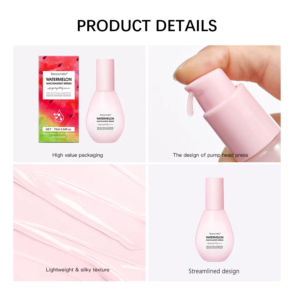 Nouveau pastèque lueur Niacinamide rosée gouttes sérum maquillage apprêt crème léger