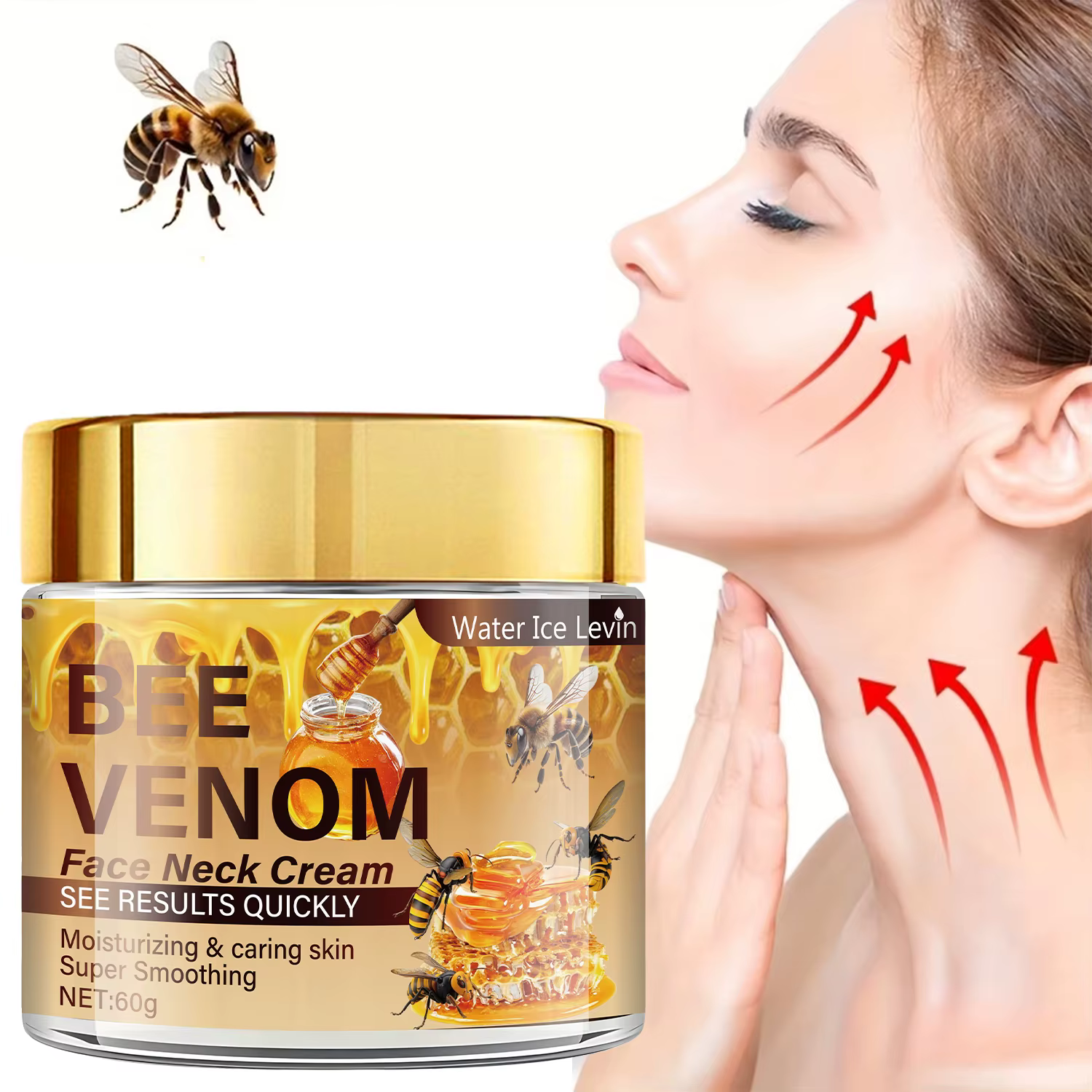 La crème raffermissante pour le visage au venin d'abeille contient une vitamine E