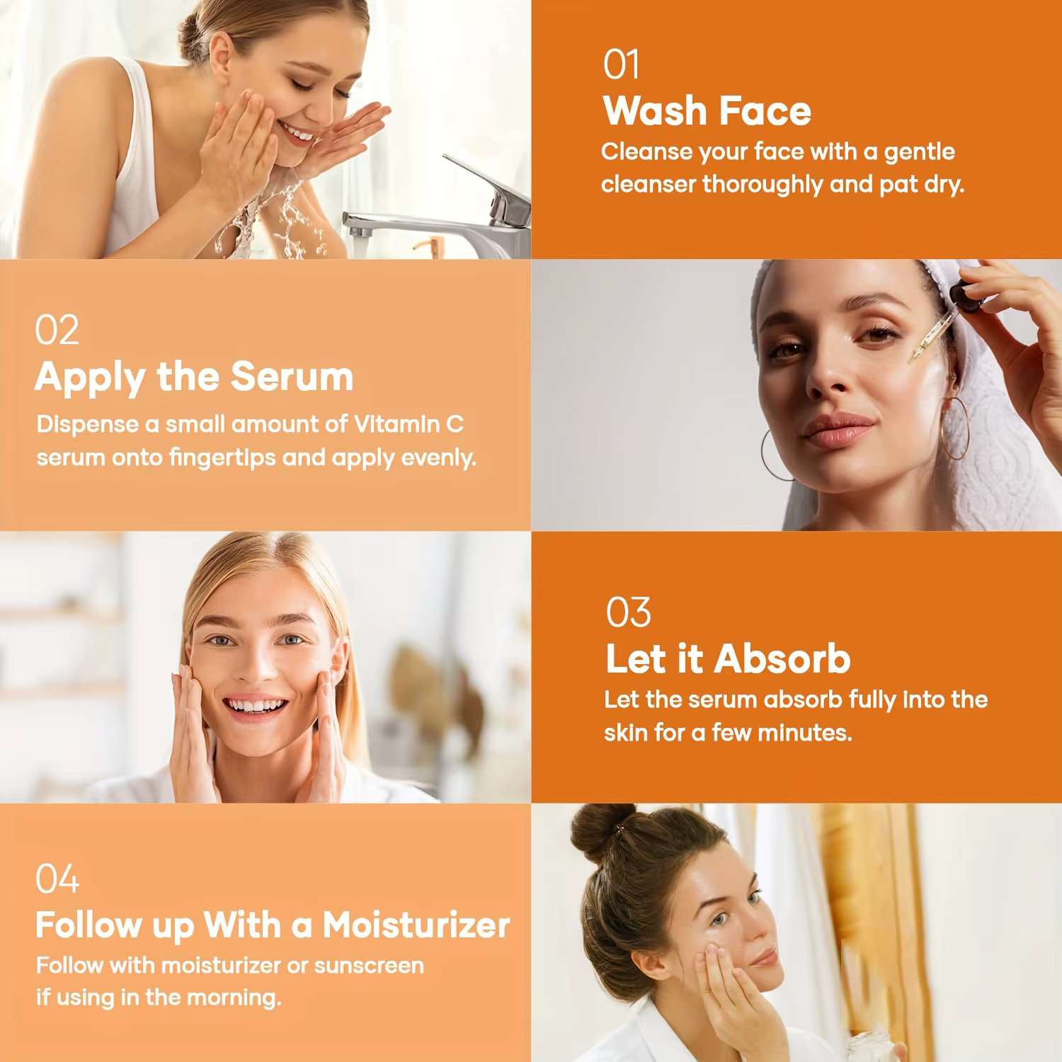 Sérum de vitamine C pour le visage amélioré avec des peptides d'acide hyaluronique