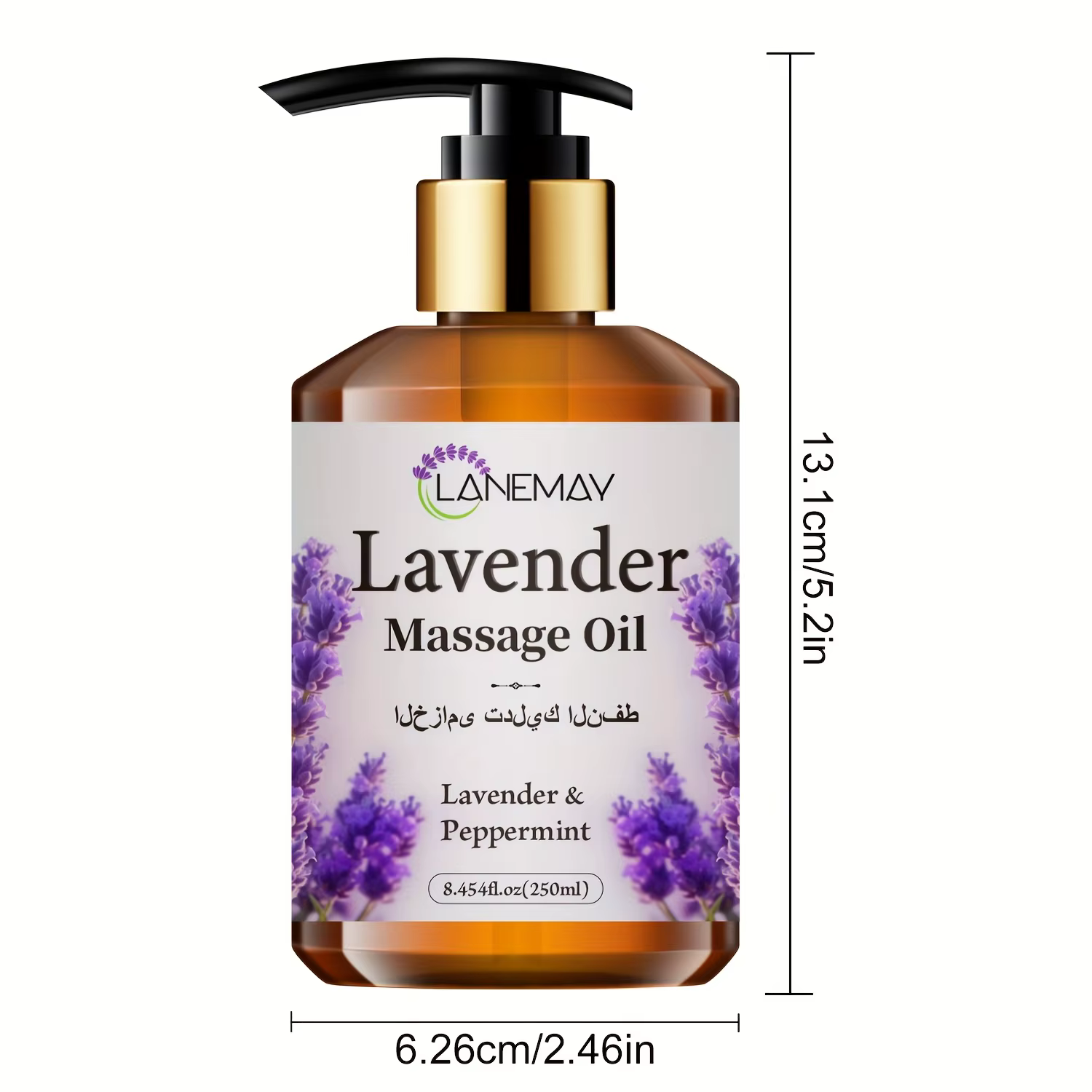 Huile de massage à la lavande et à la menthe poivrée, sans paraben, soin du corps hydratant et adoucissant pour tous les types de peau, teint apaisant