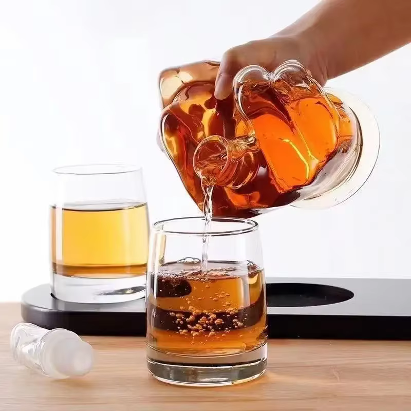 Bouteille de vin en verre à doigt créative, carafe à poing, verre à vin rouge irrégulier, verre à whisky, bouteille en forme de doigt, Shaker à Cocktail