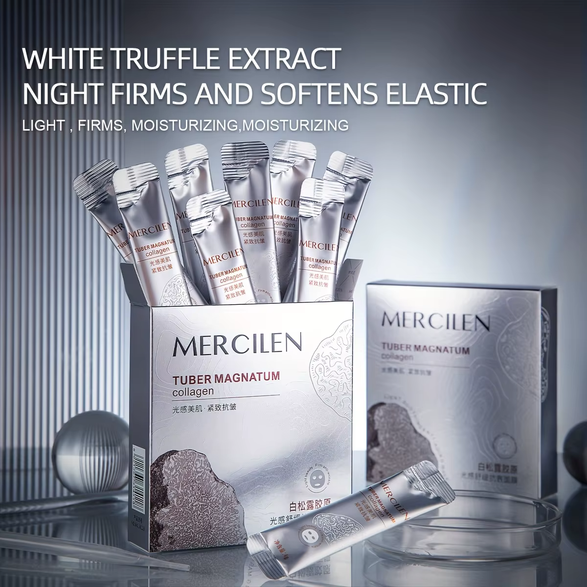 20 pièces Mercilen blanc truffe dormir masques pour le visage Anti rides hydratant Anti-âge blanchissant masque Facial soins de la peau