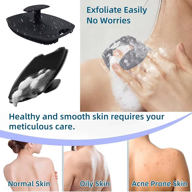 Brosse de douche exfoliante douce en silicone pour le corps