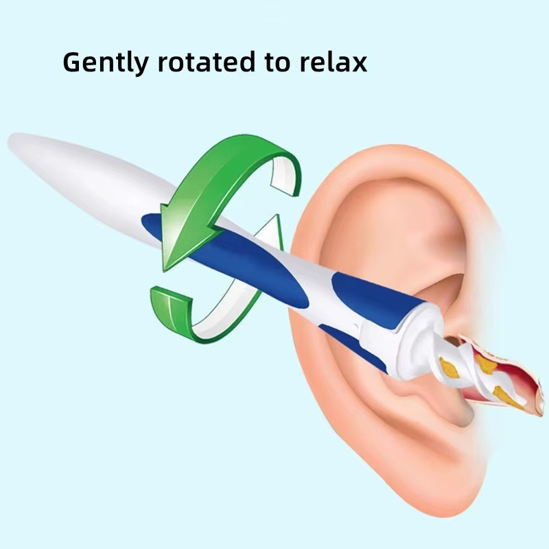 Nettoyeur d'oreilles en spirale, outil de retrait de cérumen avec 16 embouts de rechange en silicone souple, pour une extraction facile du cérumen, soin de nettoyage des oreilles