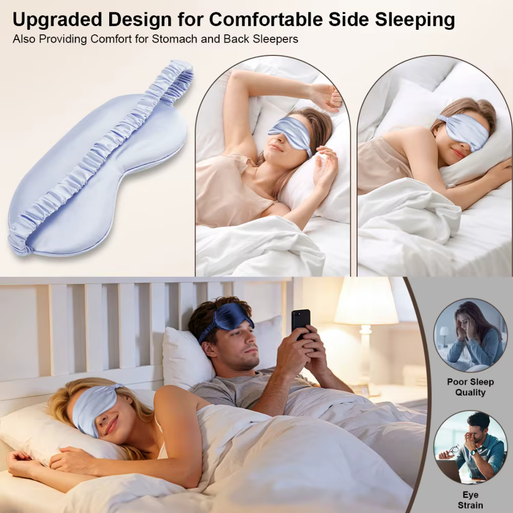Masque de sommeil en soie - 100% occultant