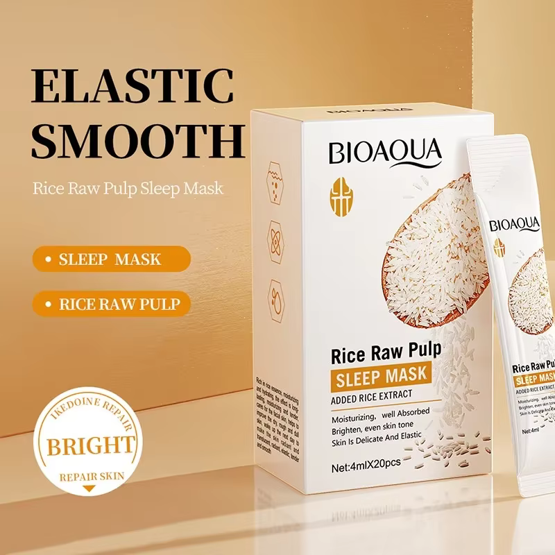 20 pièces/boîte BIOAOUA riz pâte brute sommeil masque Facial hydrater éclaircir blanchissant