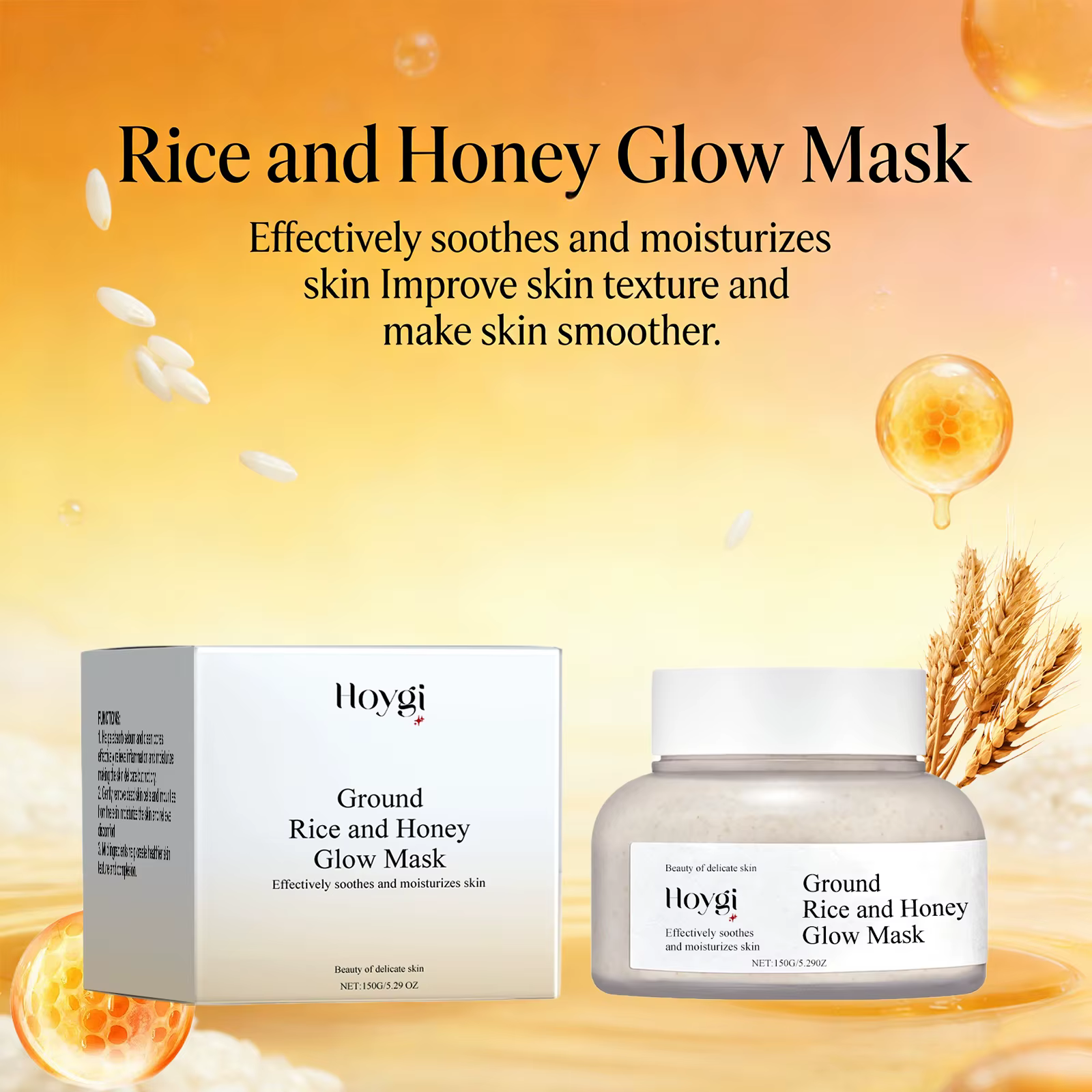 Masque Visage au Miel et au Riz Nettoyant en Profondeur