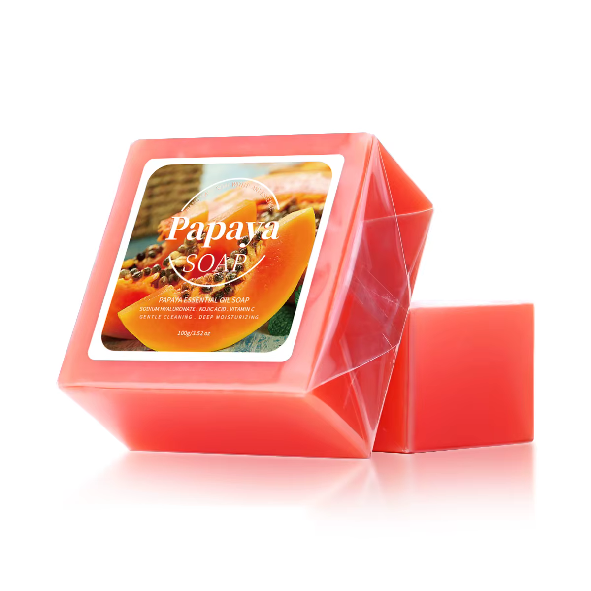 100g B + extrait de papaye savon nourrissant fait à la main nettoyage en profondeur blanchissant