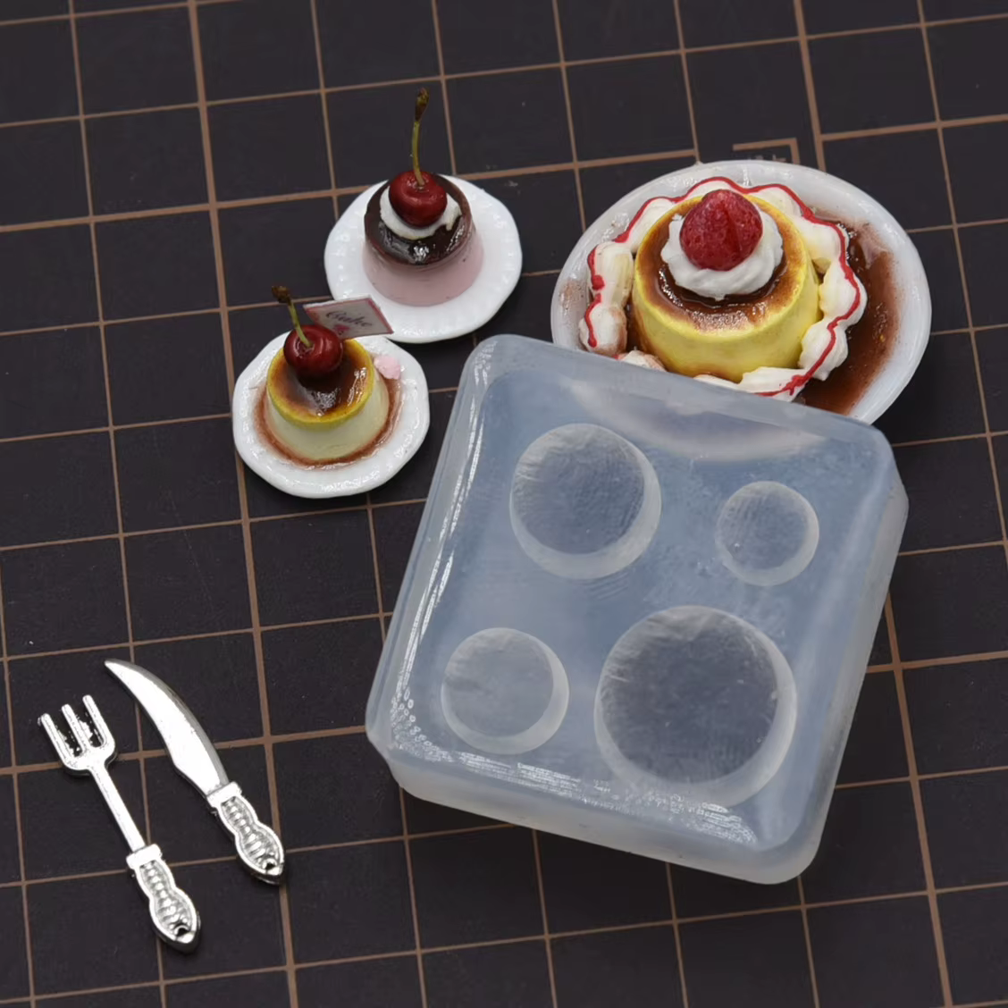 Mini moules en Silicone pour pouding au Caramel, poterie, argile, Dessert, gâteau, bricolage