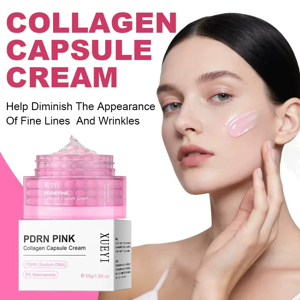 Crème Coréenne PDRN au Collagène Rose et Niacinamide pour un Teint Uniforme – Hydratant Visage Léger Non Gras