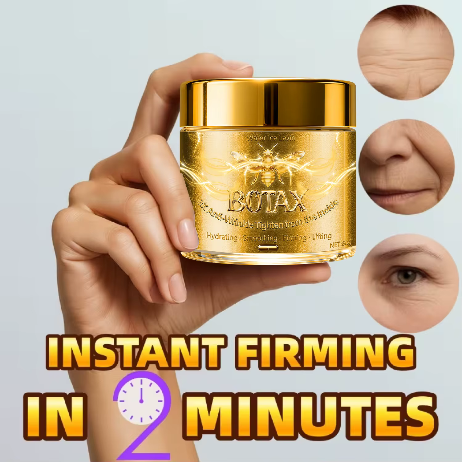 Crème visage anti-âge au venin d'abeille avec acide hyaluronique et rétinol