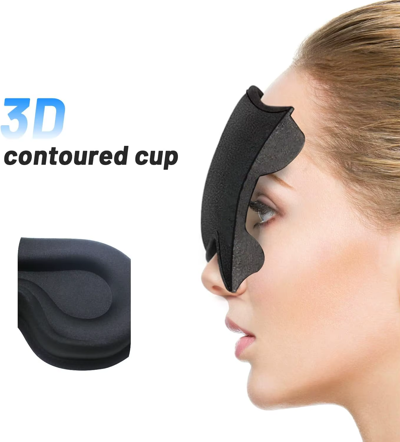 Masque de sommeil pour hommes et femmes, masque de sommeil 3D pour extensions de cils, bandeau occultant de voyage avec ajustement réglable