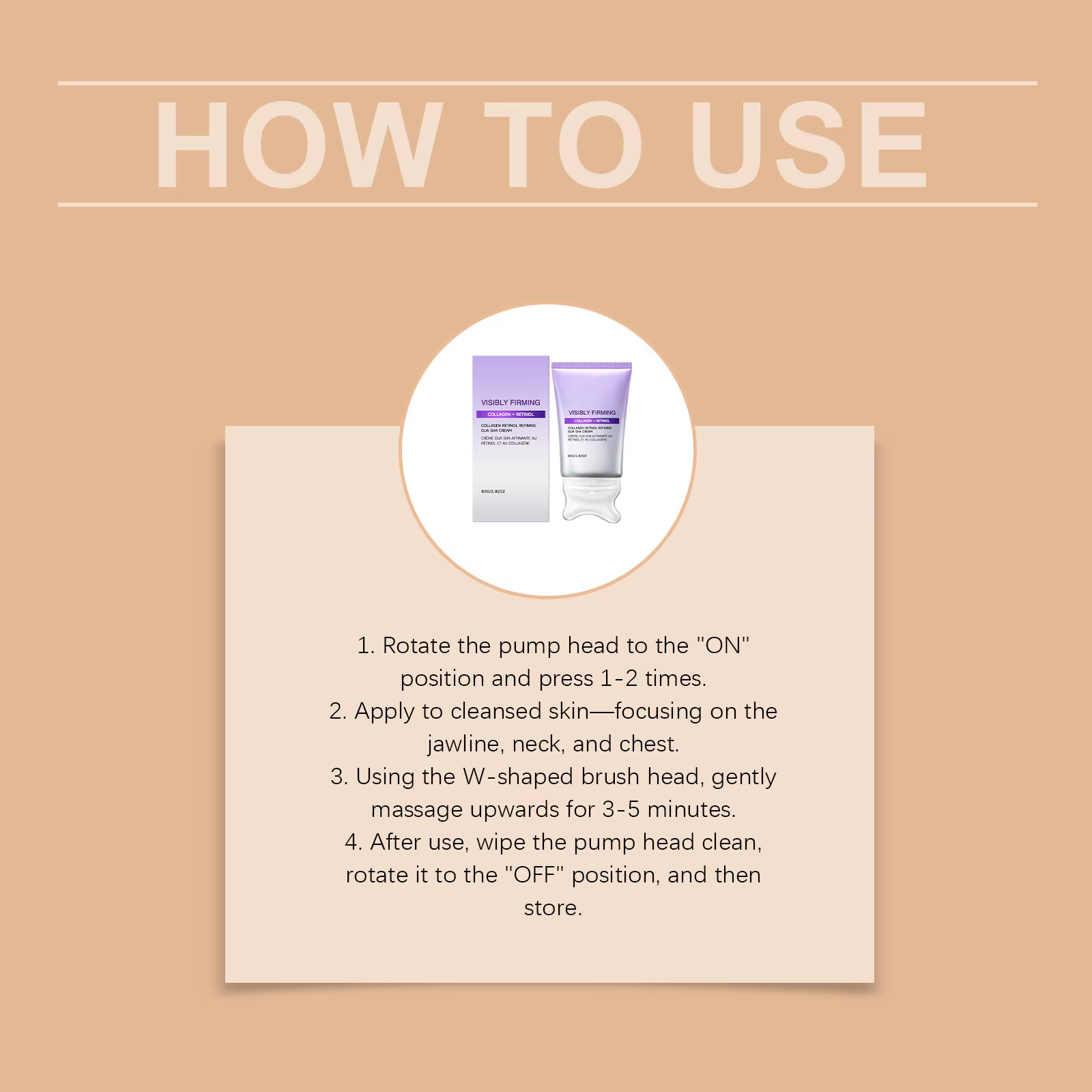 Crème raffermissante pour le visage avec applicateur masseur