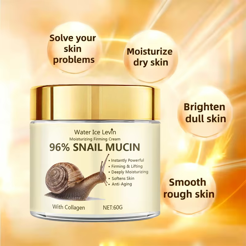 Crème raffermissante à la mangine d'escargot 96 % soulève et raffermit instantanément la peau. L'humidité profonde illumine la matité. Adoucit et lisse les patchs rugueux.