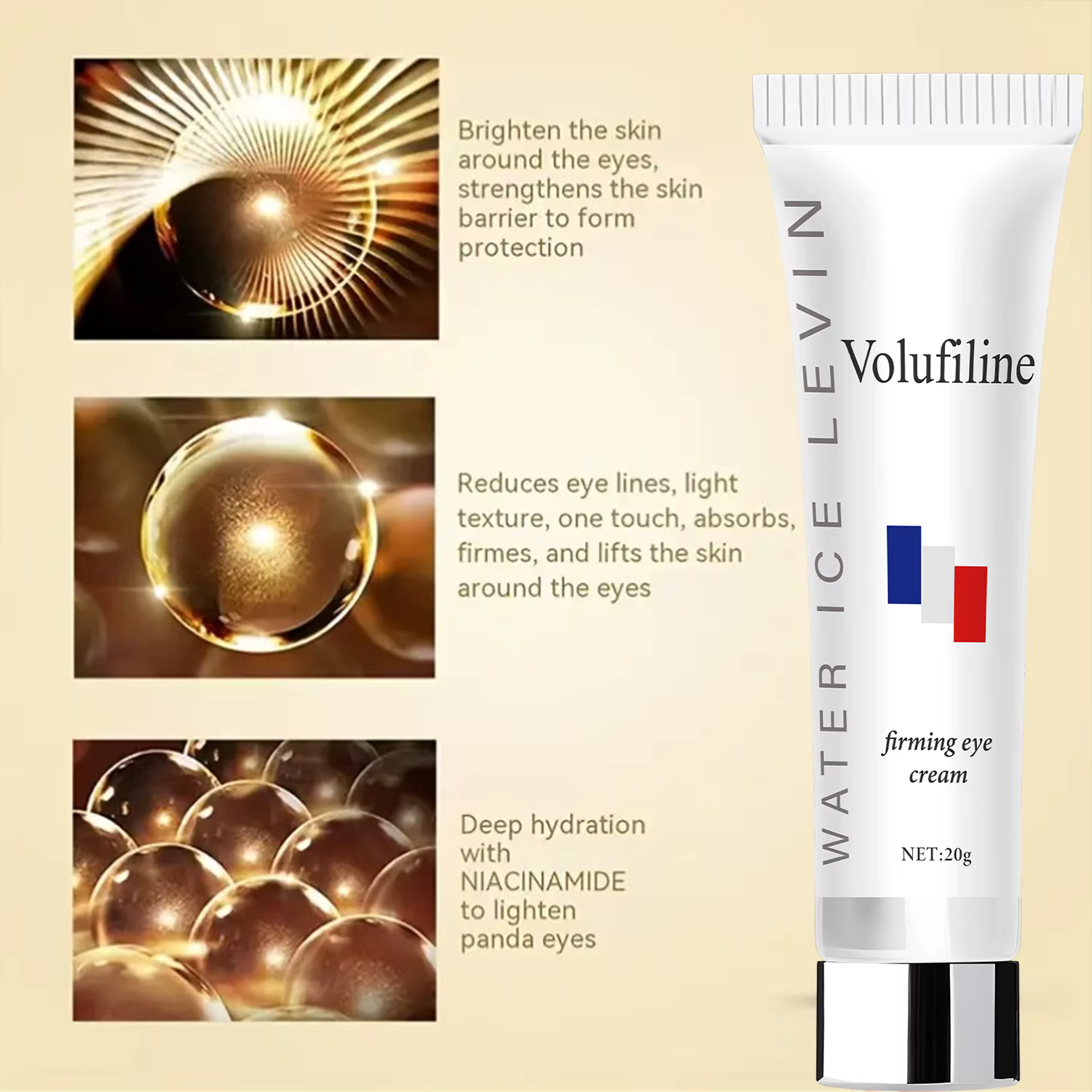 Crème raffermissante pour les yeux Volufiline à l'acide hyaluronique