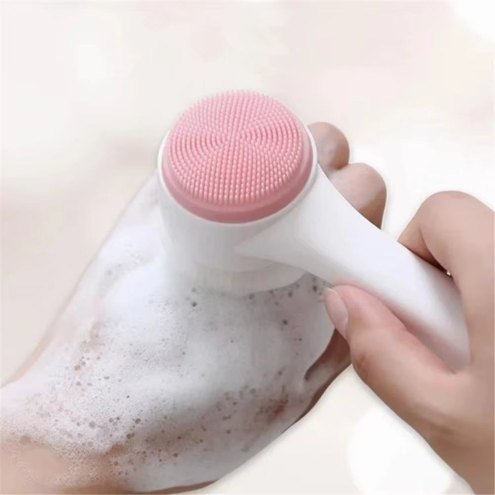Brosse nettoyante visage 3D double face en silicone