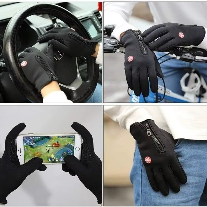 Gants d'hiver pour hommes imperméables coupe-vent froid gants snowboard moto conduite chaude écran tactile fermeture éclair gant