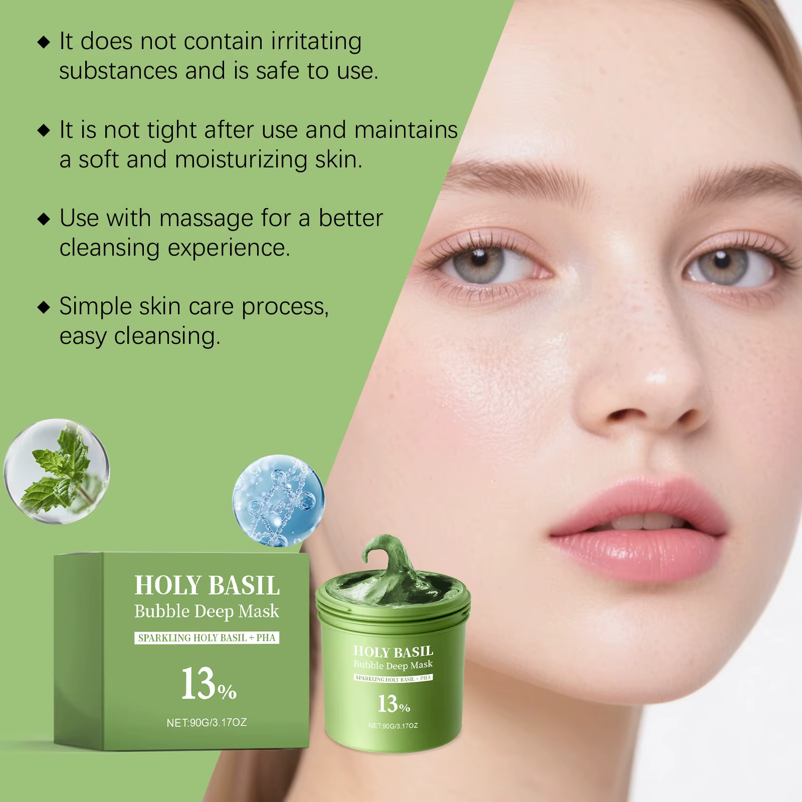 Masque Facial Purifiant au Basilic Sacré