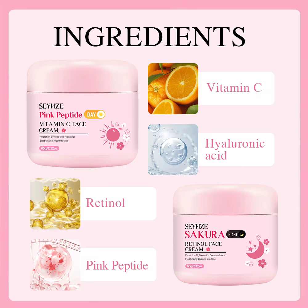 Crème de jour et de nuit SEYHZE Sakura riche en rétinol + vitamine C/E