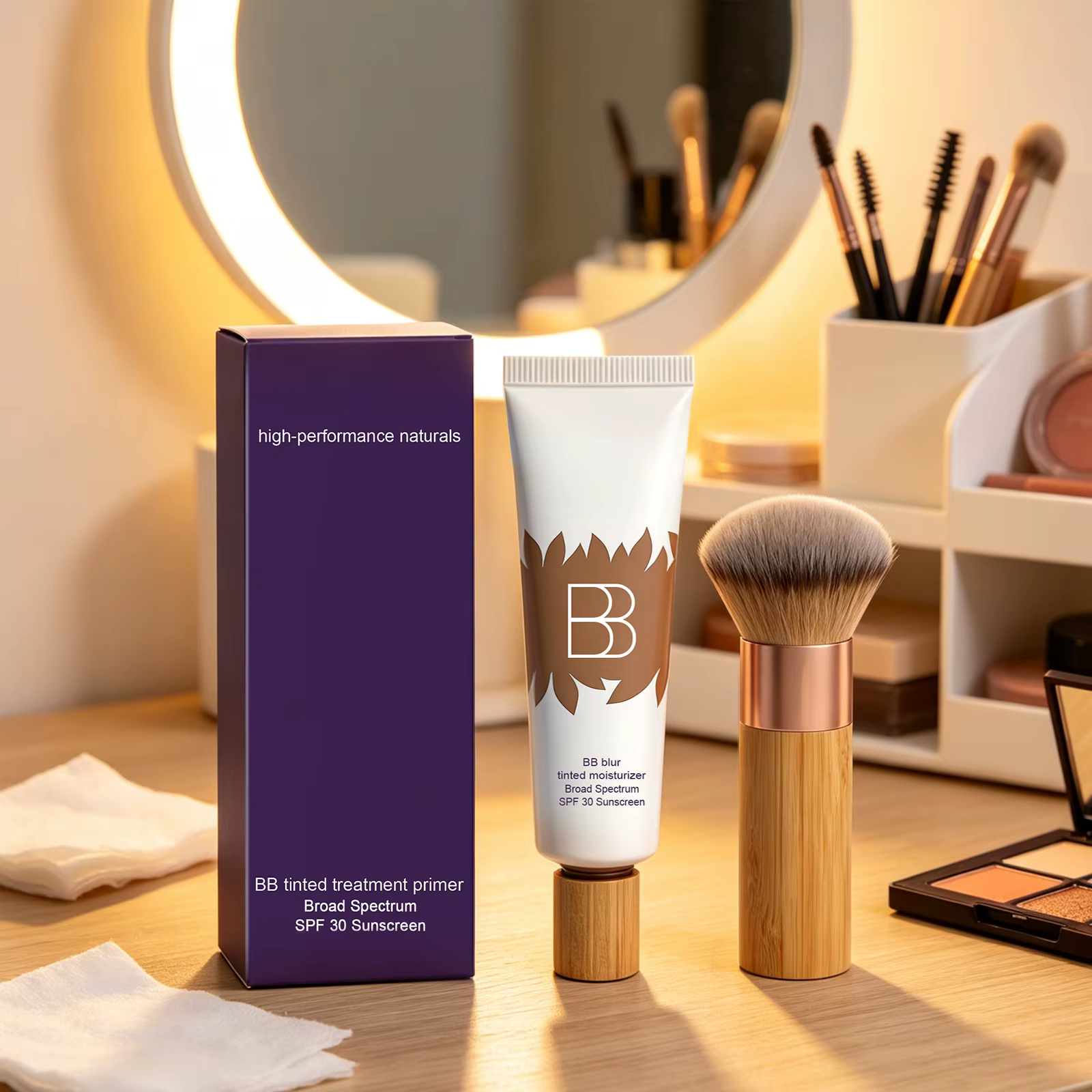 Kit Crème BB Écran Solaire Protection Efficace Contre le Soleil Contrôle du Sébum Couvre les Imperfections du Visage Maquillage Parfait Base de Teint