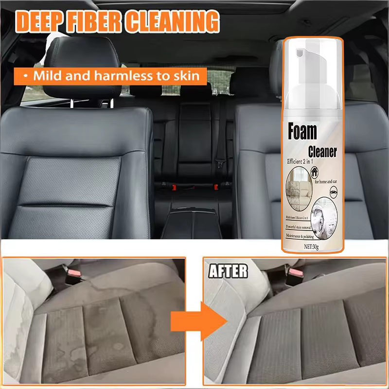 Nettoyant pour tissus de sièges, nettoie efficacement les taches sur les sièges de voiture sans lavage, nettoyant moussant 2 en 1 pour l'entretien des sièges de voiture, nouveau