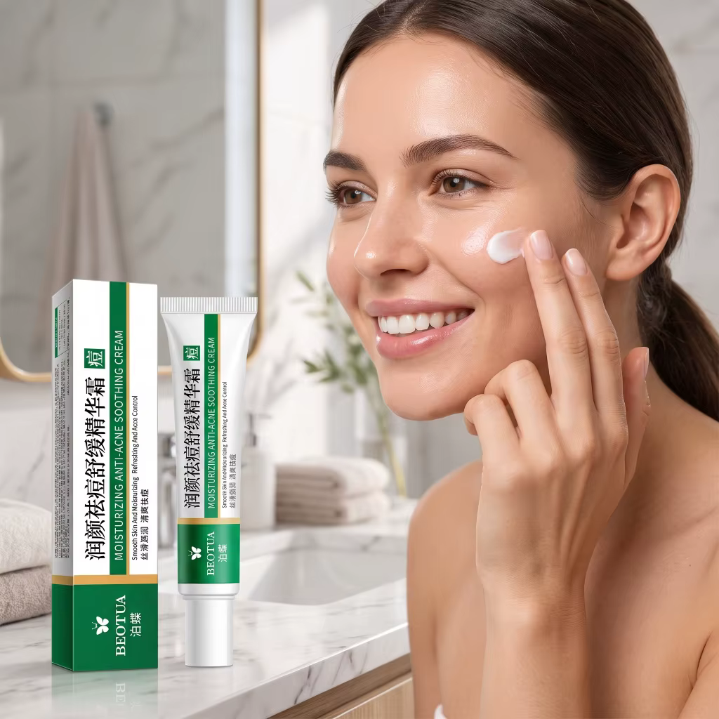 Crème Apaisante Hydratante Soin Visage Calme les Rougeurs et les Boutons Améliore les Éruptions Cutanées Lisse la Peau Traitement Quotidien Doux des Imperfections