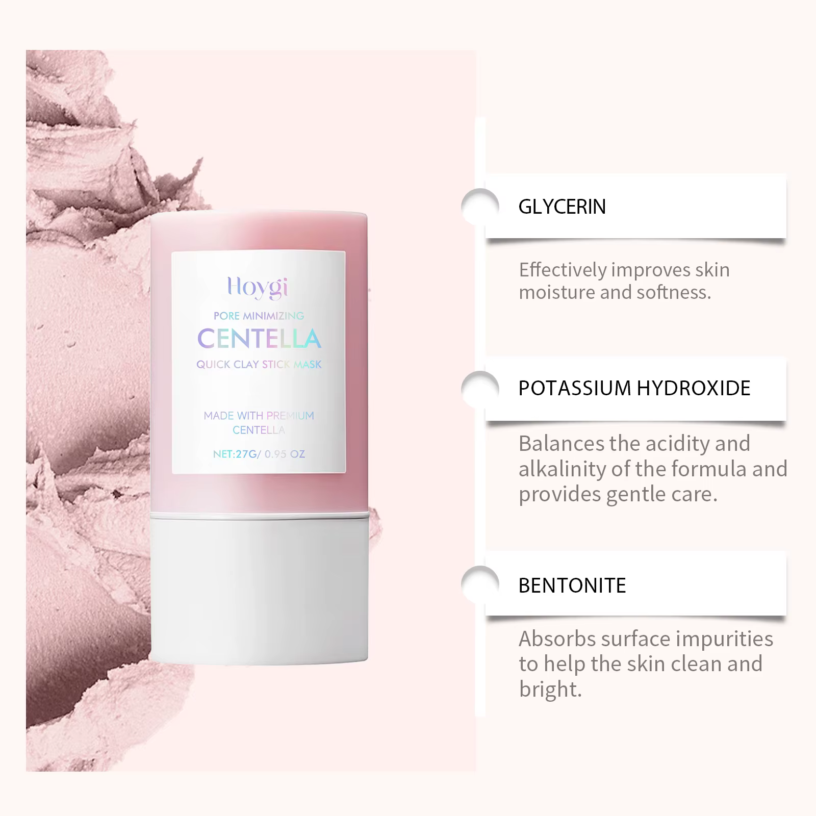 Masque en stick à l'argile de Centella pour le visage